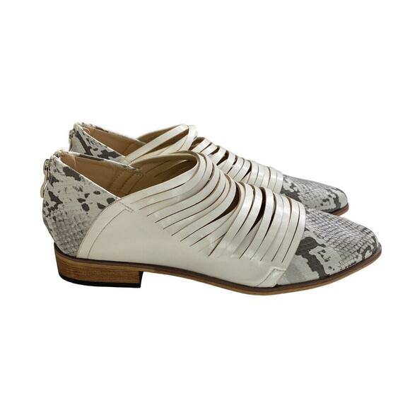 A Rider Girl Alana Snake Loafers Size 10 Vegan Fringe Pointed Toe Western Modern - Picture 1 of 8